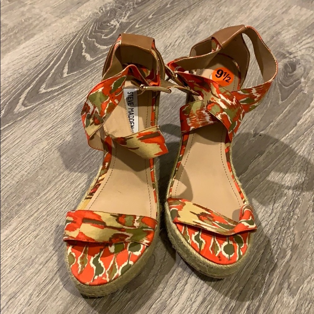 Orange and Green steve madden wedge